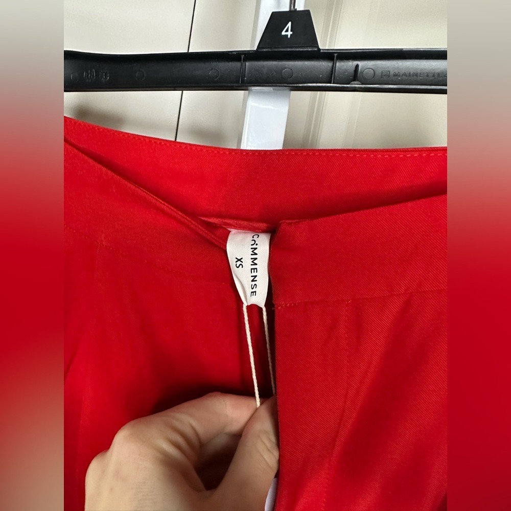 Commense Red High Waist Wide Leg Trousers Pants XS Extra Small New - Picture 2 of 3